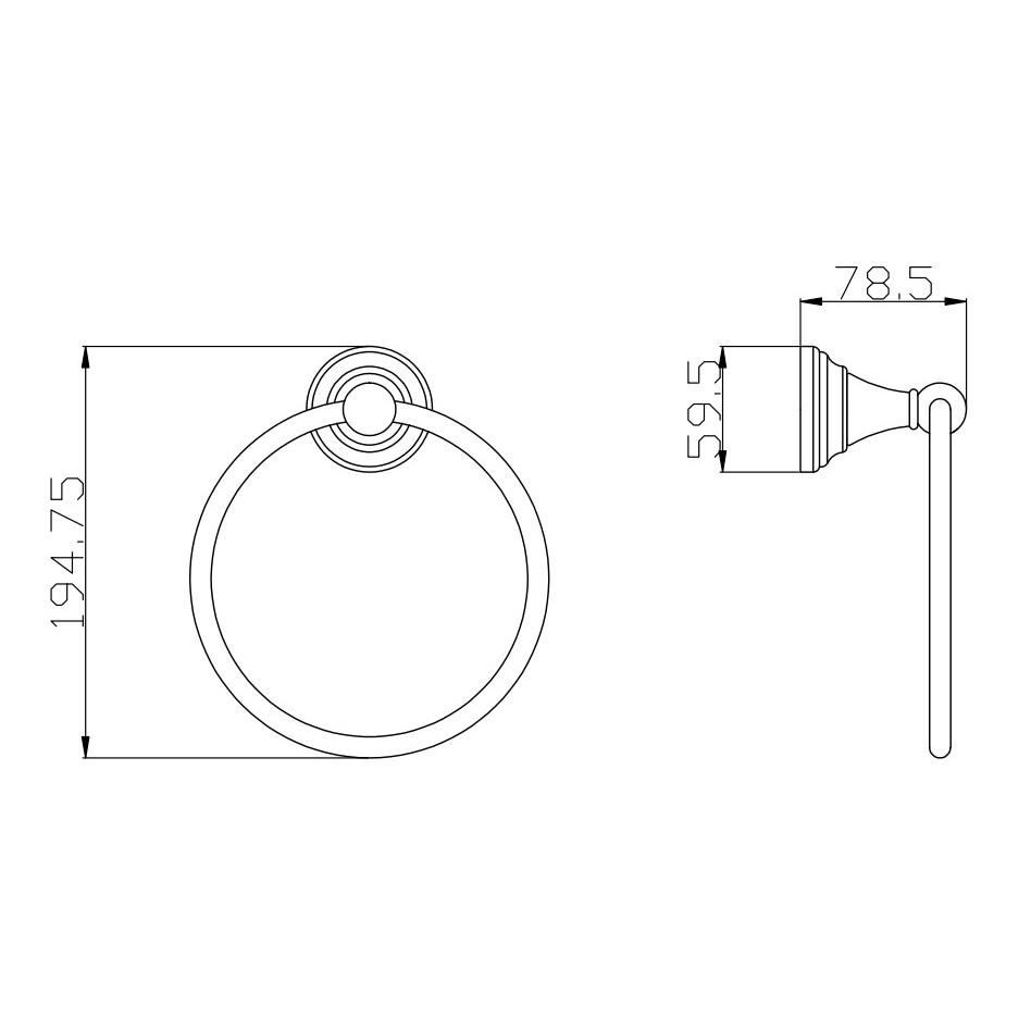 Кольцо для полотенец Rav Slezak MORAVA MKA0104Z, золото
