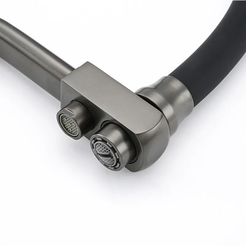 Смеситель для кухни с гибким изливом и подключением фильтра Maretti Eleganza EN31RGF14, оружейная сталь, артикул EN31RGF14