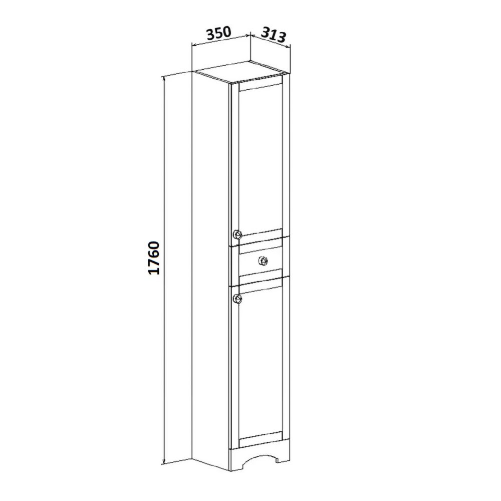 Пенал Runo правый  Мерида 35 (00-00000965), артикул 00-00000965