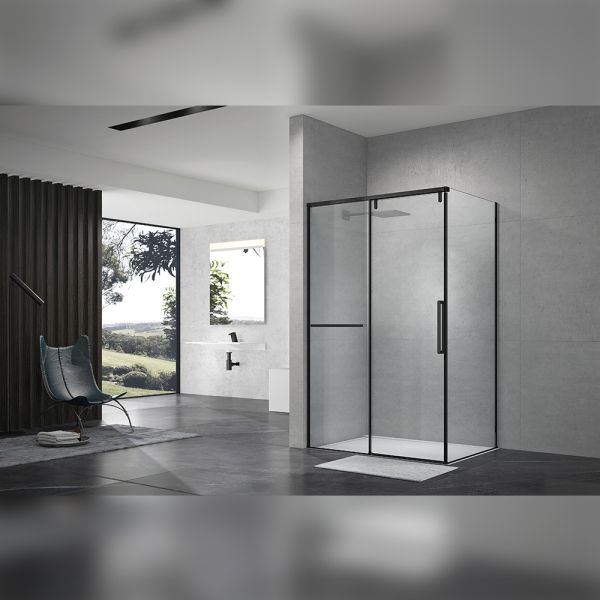 Душевой уголок Terminus Альба прямоугольная 90х120х220, черный