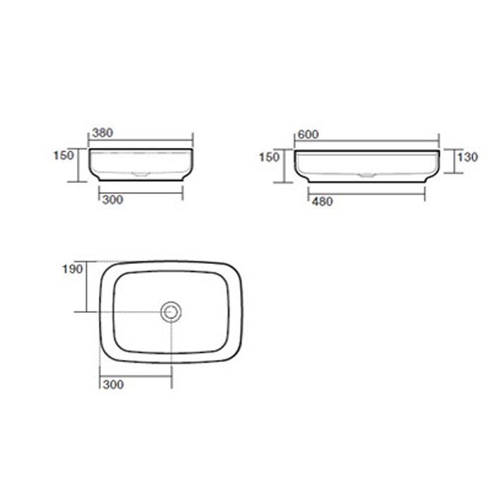 Kerasan Tribeca Раковина накладная , 60х38см, h 15см без отв. под смеситель, цвет: Nocciola