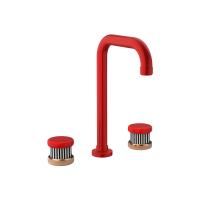 Nicolazzi Festival  Смеситель для раковины на 3 отв., цвет: RED+ручки FEFF003+FEFF003