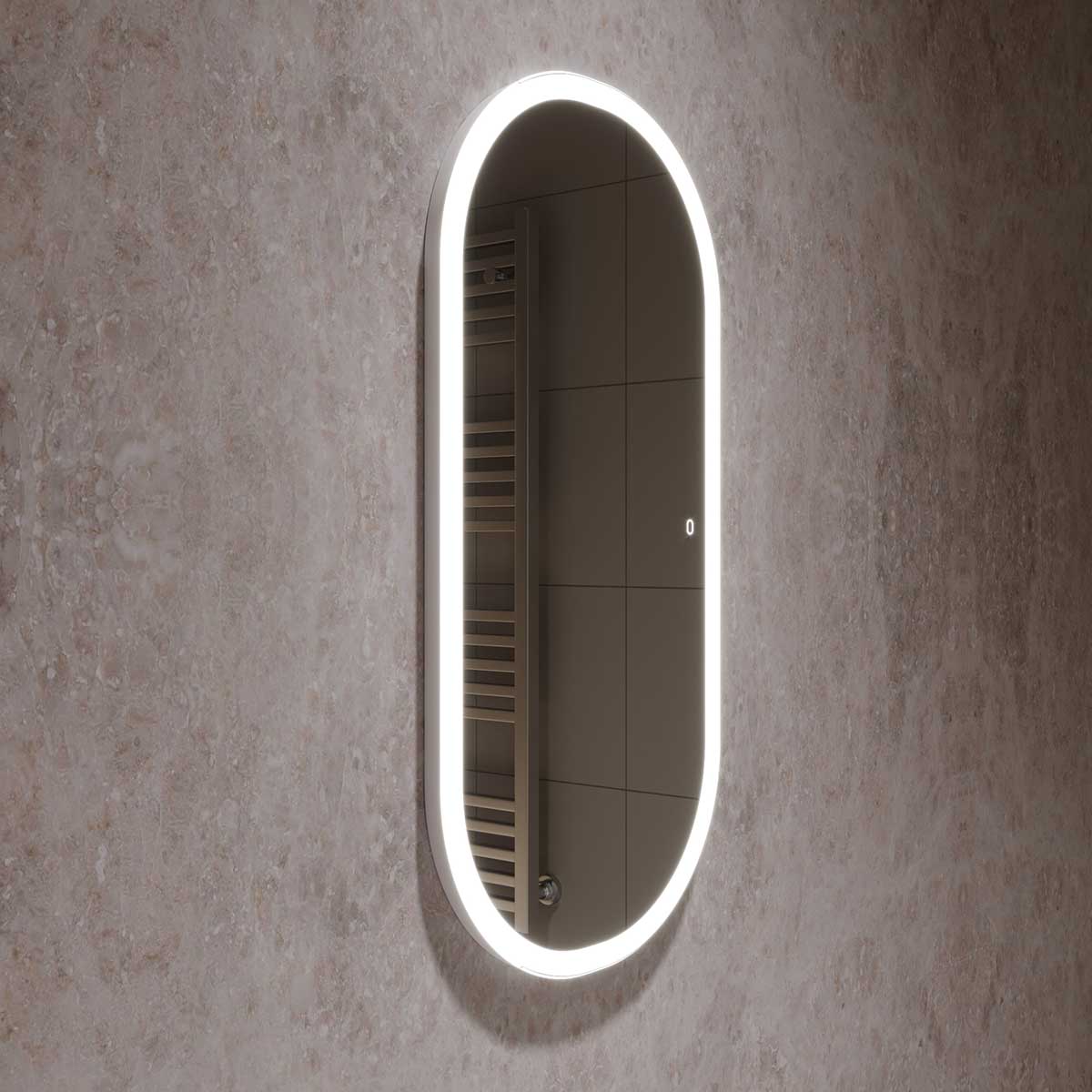Зеркало LED VLM-2K100 500х1000 c сенсорным выключателем и диммером Зеркало LED VLM-2K100 500х1000 c сенсорным выключателем и диммером