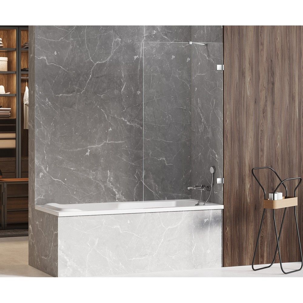 Шторка для ванны NEW TRENDY AVEXA 100 см EXK-1953 (хром)