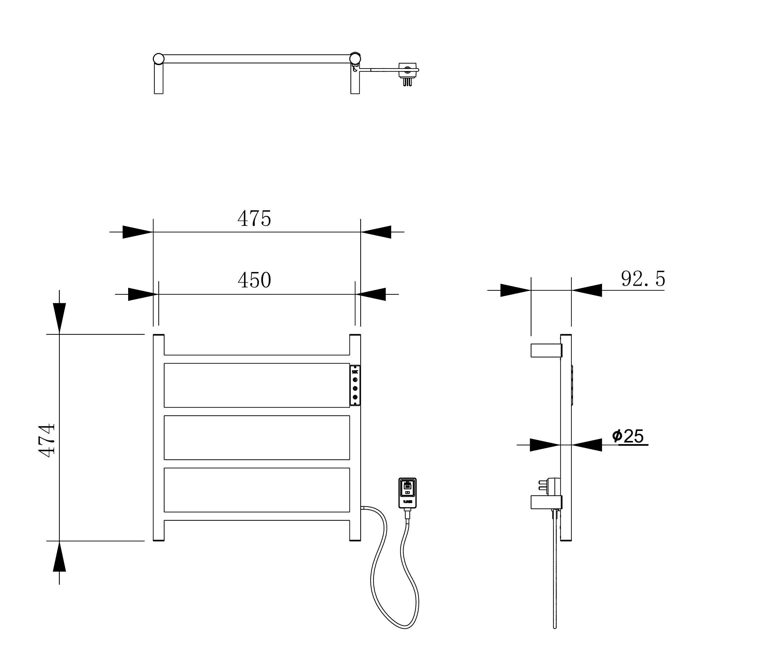 Полотенцесушитель электрический WONZON & WOGHAND BONN, Темный графит (WW-AL404-GM) Полотенцесушитель электрический WONZON & WOGHAND BONN, Темный графит (WW-AL404-GM)