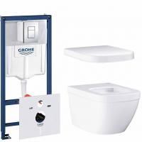 Унитаз подвесной безободковый GROHE Euro Ceramic с сиденьем с микролифтом (NW0011-1) Унитаз подвесной безободковый GROHE Euro Ceramic с сиденьем с микролифтом (NW0011-1)