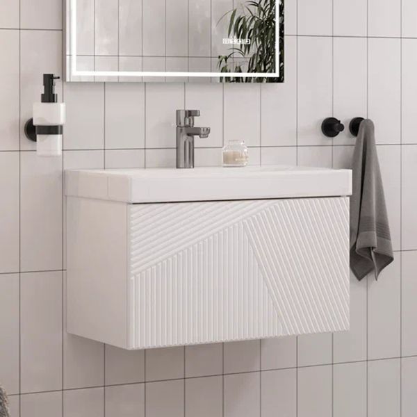 Тумба под раковину подвесная Velvex Edge tp.EDG.9696.60.1Y белый глянец, 60 см