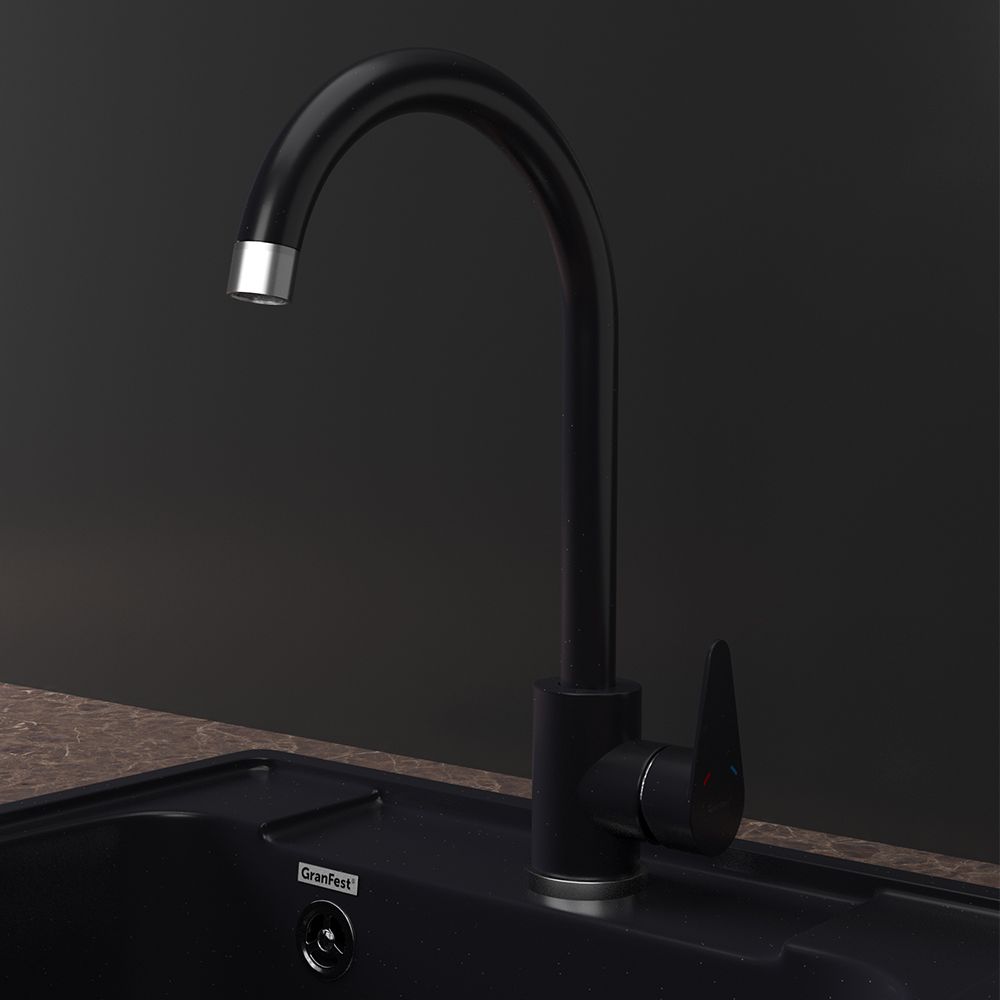 Смеситель для кухни GranFestGF-Z-5412, черный