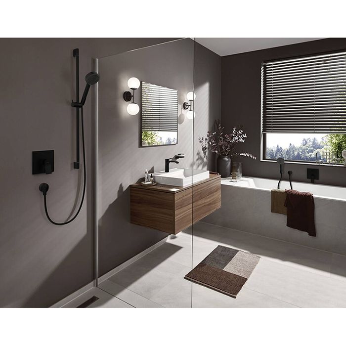 Смеситель для душа, Hansgrohe, Vivenis, тип открывания воды-однорычажный, тип регулирования воды-керамический узел смешивания, монтаж-настенный встраиваемый, внутренняя часть-необходимо заказать, цвет-черный матовый Смеситель для душа, Hansgrohe, Vivenis, тип открывания воды-однорычажный, тип регулирования воды-керамический узел смешивания, монтаж-настенный встраиваемый, внутренняя часть-необходимо заказать, цвет-черный матовый