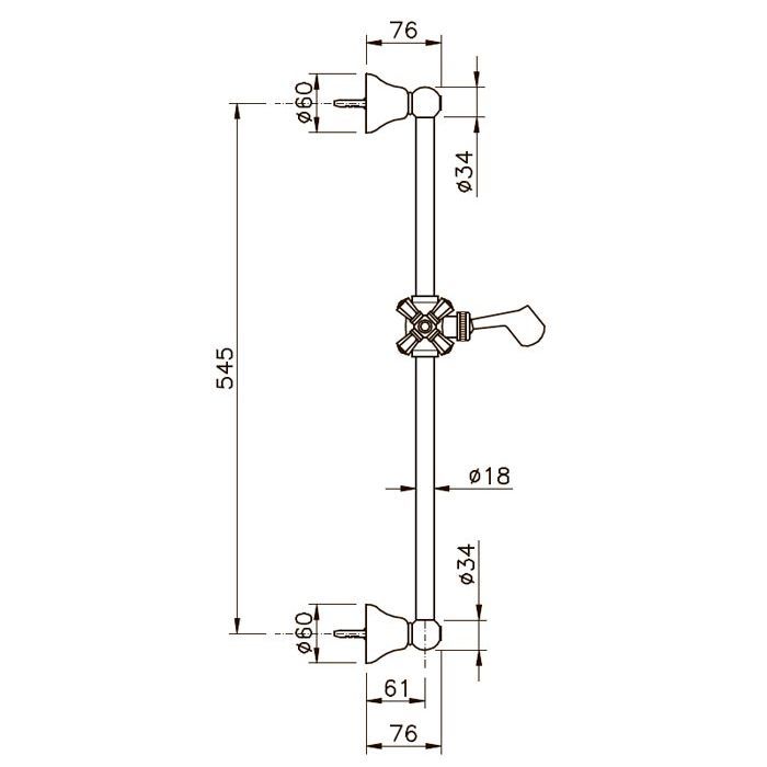 Nicolazzi Doccia Душевая штанга, 545мм, цвет: хром (ручка от артикула 8071)