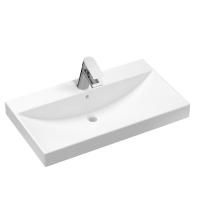 Комплект 2 в 1 Lavinia Boho Bathroom Sink 21510325, врезная фарфоровая раковина 80 см, смеситель
