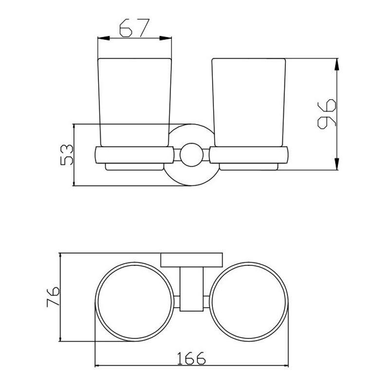 Стакан для ванной комнаты двойной Rav Slezak COLORADO COA0202Z, золото, артикул COA0202Z