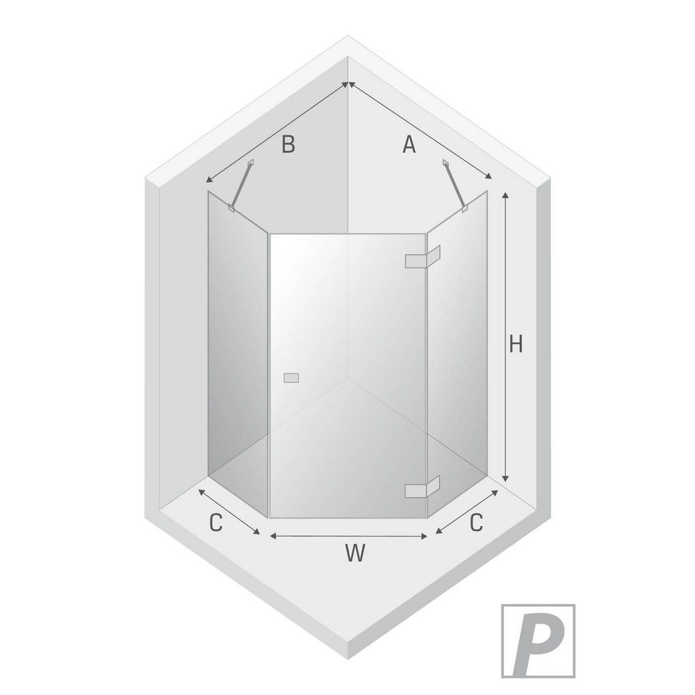 Душевое ограждение NEW TRENDY EVENTA R 90x90x200 EXK-0290 (хром)