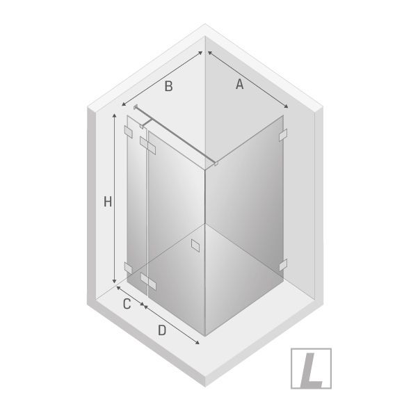 Душевое ограждение NEW TRENDY EVENTA L 90x100x200 EXK-0130/EXK-0141 (хром)