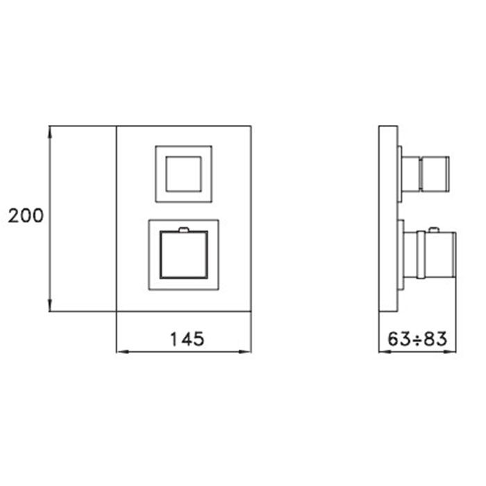 Stella Stella Внешняя часть встраиваемого термостатического смесителя для душа IS3294 P.V. с переключателем на 2 выхода, цвет: хром