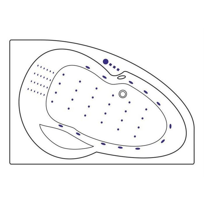 Ванна EXCELLENT Newa 160x95 (правая) "NANO" (хром)