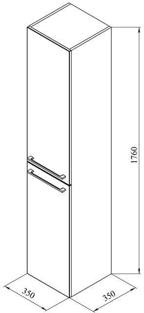 Шкаф-пенал De Aqua Тока 1БК 35 R белый