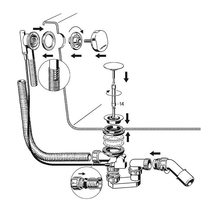 Слив-перелив, Laufen, Other, для ванны, цвет-хром Слив-перелив, Laufen, Other, для ванны, цвет-хром