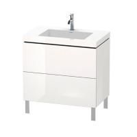 Тумба под раковину, Duravit, L-Cube, ширина, мм-800, глубина, мм-480, высота, мм-698, тип установки-напольный, форма мебели-прямоугольная, раковина-есть, количество раковин-1, вырез под раковину-один, монтаж раковины-накладной, форма раковины-прямоугольна