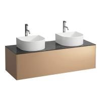 Тумба под раковину, Laufen, Sonar, ширина, мм-1175, глубина, мм-455, высота, мм-340, тип установки-подвесной, раковина-необходимо заказать, вырез под раковину-два (слева и справа), монтаж раковины-накладной, вырез под смеситель-2, столешница-в комплекте, 