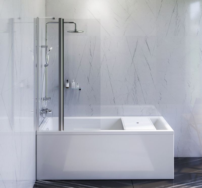 Комплект акриловой ванны со шторкой и душевой системой AM.PM Gem 170x70 W90ASET-170D3W5 без гидромассажа Комплект акриловой ванны со шторкой и душевой системой AM.PM Gem 170x70 W90ASET-170D3W5 без гидромассажа