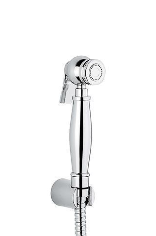 Emmevi, круглая лейка гигиенического душа с держателем ABS и латунным шлангом, цвет хром