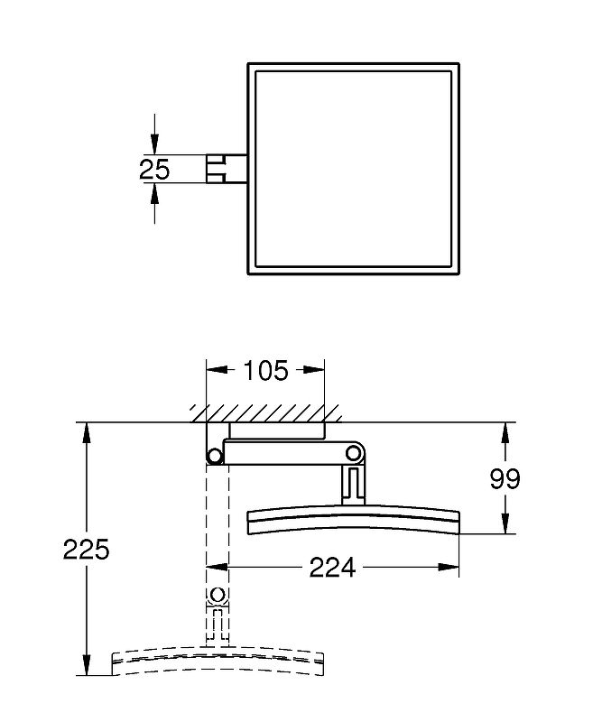 Зеркало косметическое GROHE Selection Cube (40808000) Зеркало косметическое GROHE Selection Cube (40808000)
