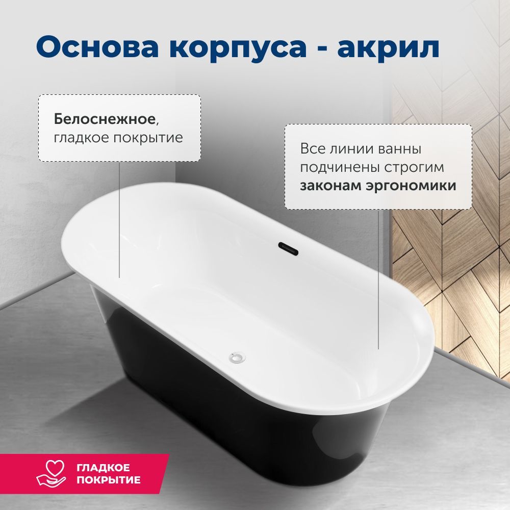 Акриловая ванна Aquanet Smart 170x78 88778-GB Акриловая ванна Aquanet Smart 170x78 88778-GB