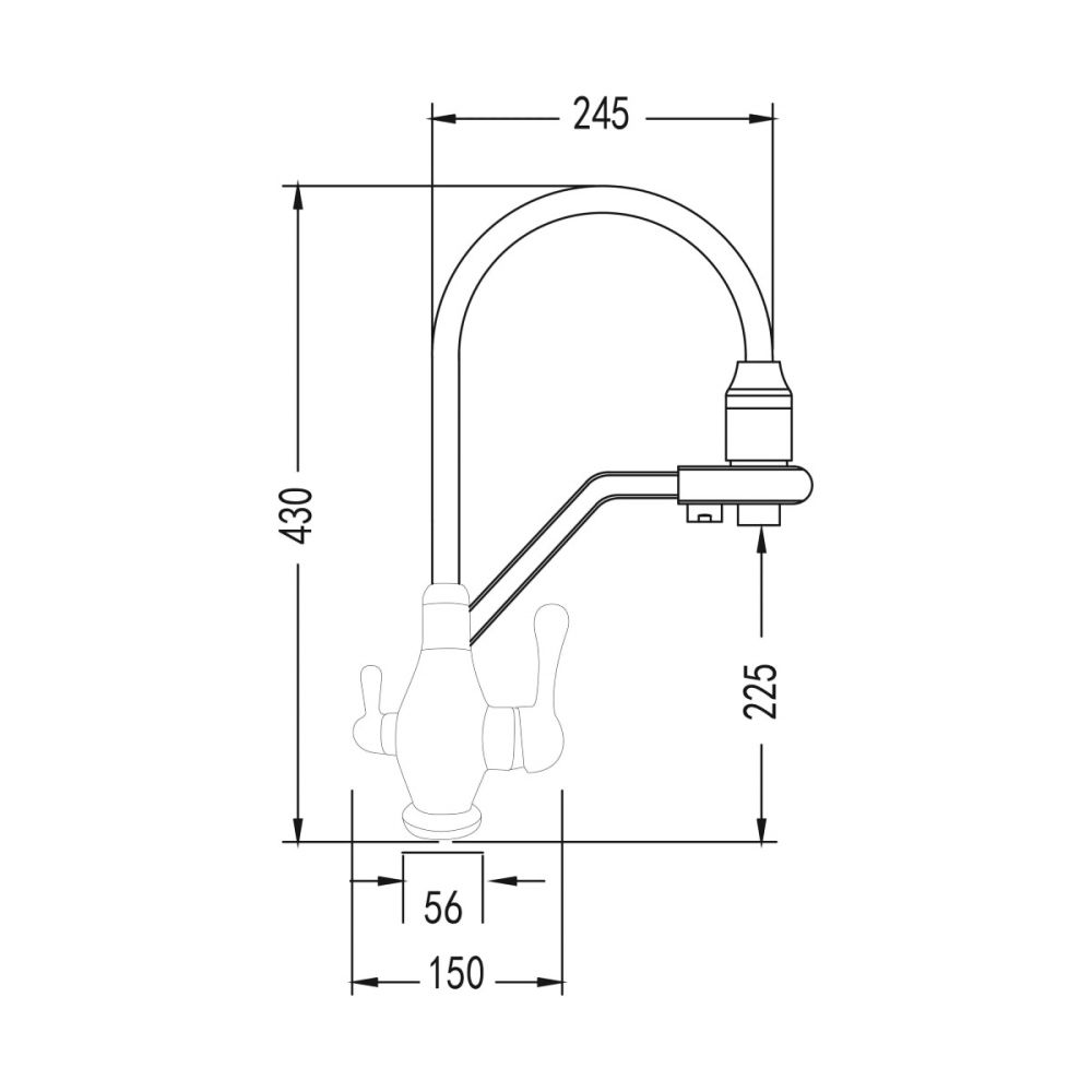 Смеситель для кухни Rose R858L, сатин
