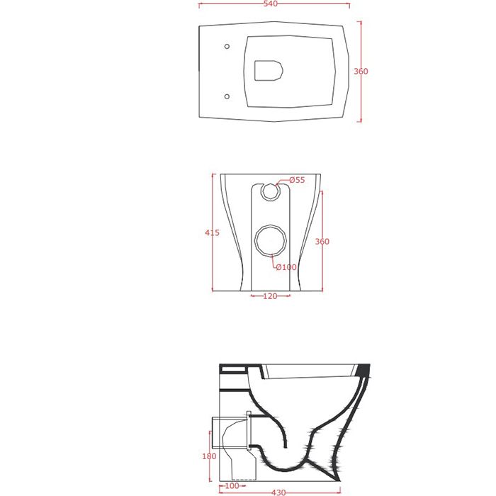 Artceram JAZZ Унитаз приставной слив универсальный 54*36см c креплением, цвет белый