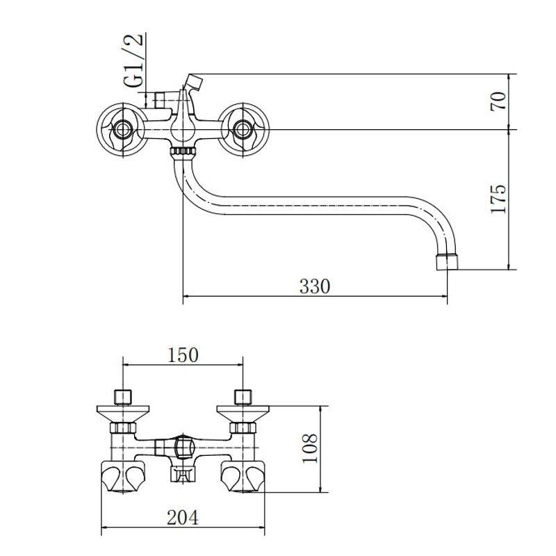 Смеситель для ванны FASHUN A2226-2, хром