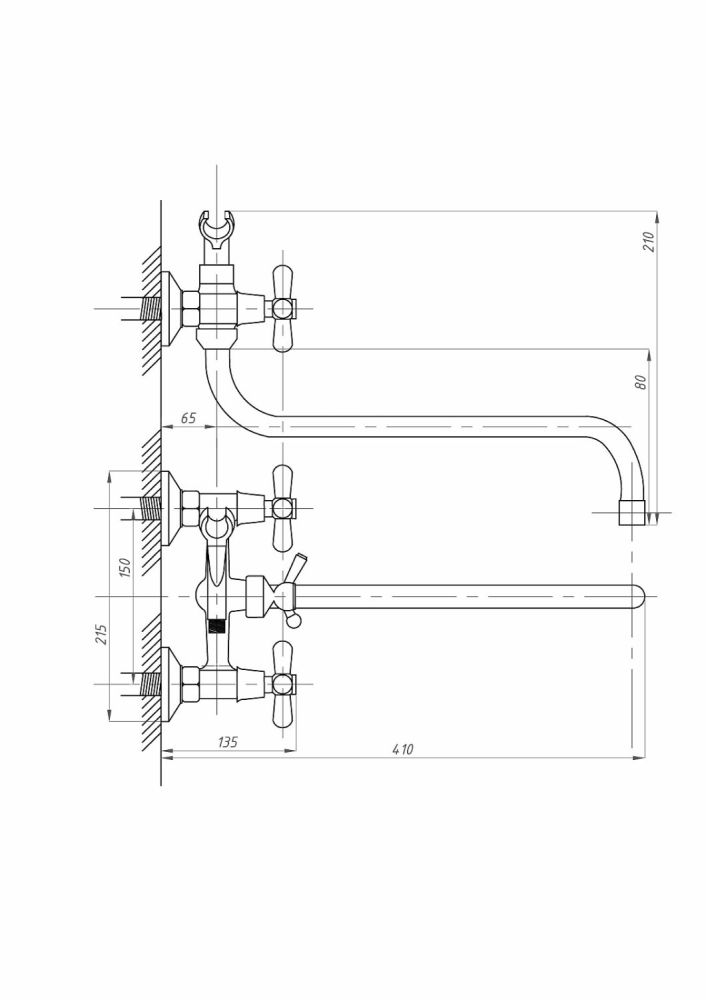 Смеситель для ванны с душем FAUZT FZs-428-03 тип См-ВУДРНШлА, артикул FZs-428-03