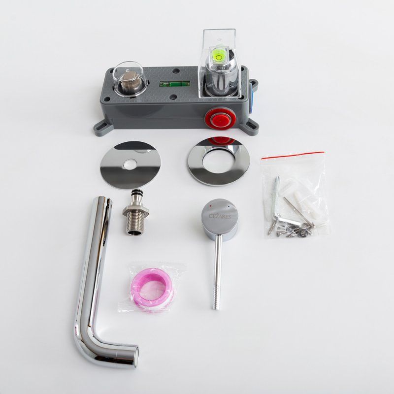 RELAX-BLI2-1-GM-W0 Смеситель для раковины встраиваемый с внутренней частью, без донного клапана, оружейная сталь, артикул RELAX-BLI2-1-GM-W0