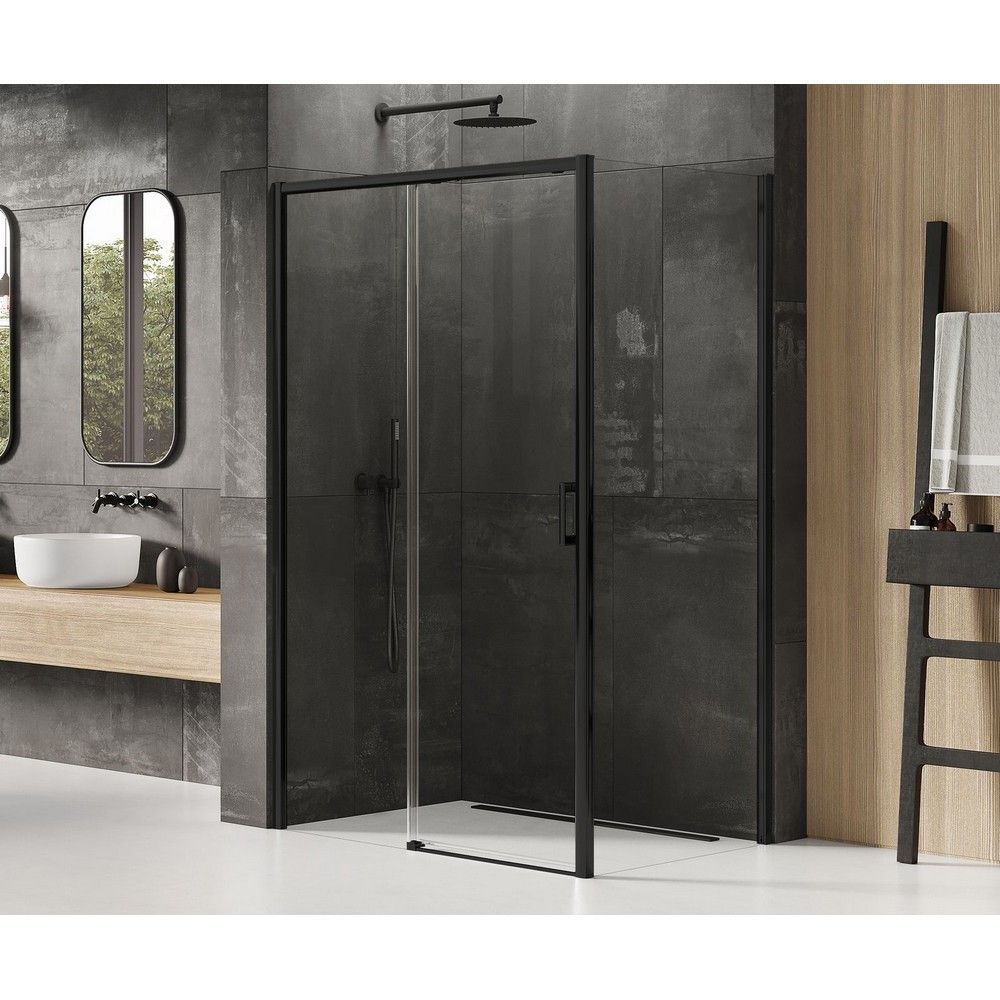 Душевое ограждение NEW TRENDY PRIME BLACK L 120x80x200 D-0320A/D-0128B (черный)