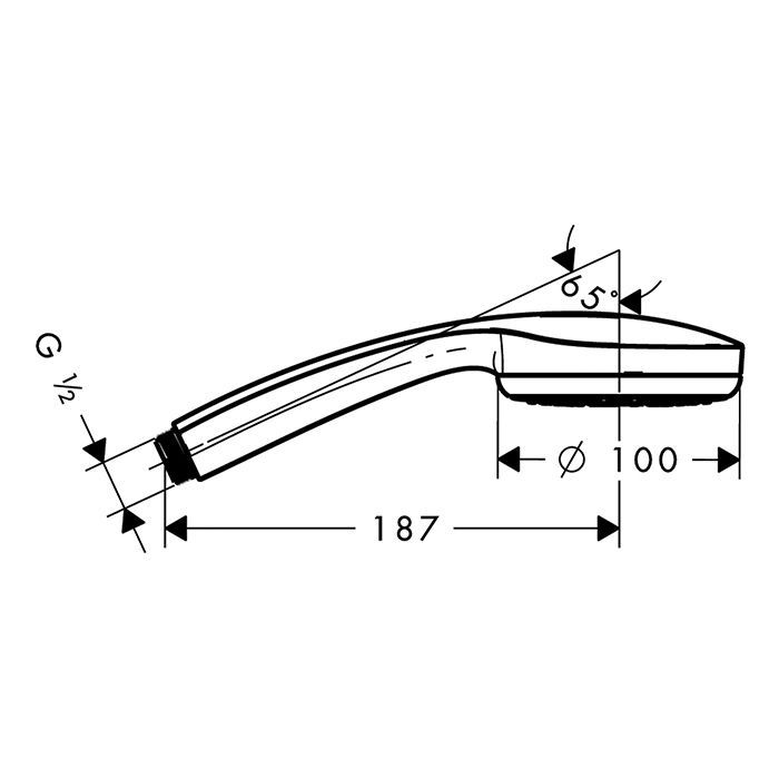 HG Croma 100 Ручной душ 1jet (Rain), G1/2, EcoSmart, цвет: хром HG Croma 100 Ручной душ 1jet (Rain), G1/2, EcoSmart, цвет: хром