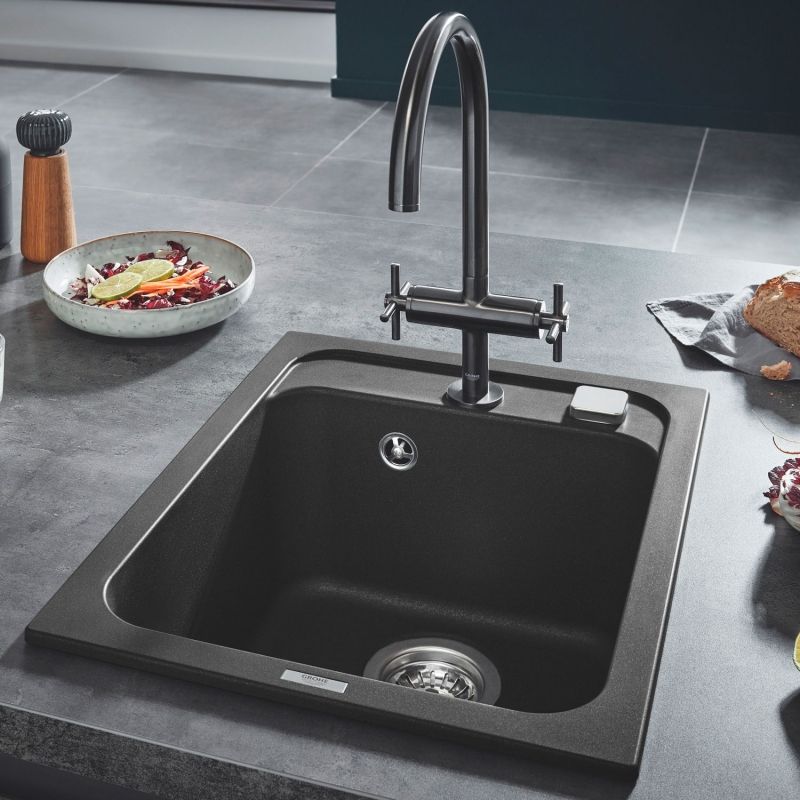 Мойка GROHE K700 с одной чашей, 400 x 500 мм, черный гранит (31650AP0) Мойка GROHE K700 с одной чашей, 400 x 500 мм, черный гранит (31650AP0)