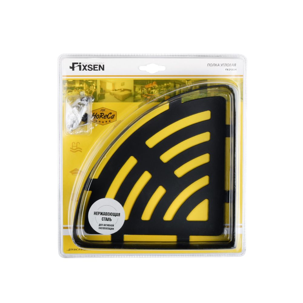 Полка металличеcкая угловая FIXSEN HOTEL FX-31003K, черный
