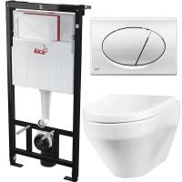 Комплект унитаза AM.PM Spirit C701700WH+C707857WH с инсталляцией Alcaplast Sadromodul AM101/1120+M71 с сиденьем Микролифт и клавишей смыва Хром Комплект унитаза AM.PM Spirit C701700WH+C707857WH с инсталляцией Alcaplast Sadromodul AM101/1120+M71 с сиденьем Микролифт и клавишей смыва Хром
