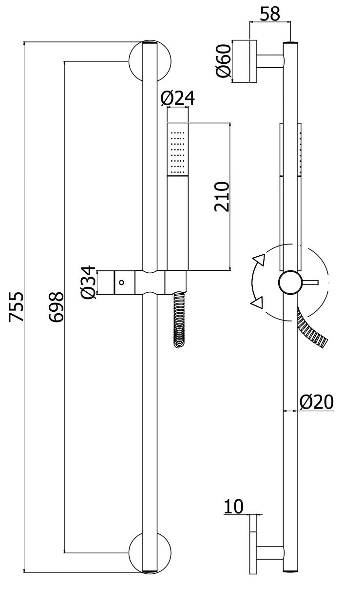 Душевой гарнитур Paffoni Life ZSAL135ST