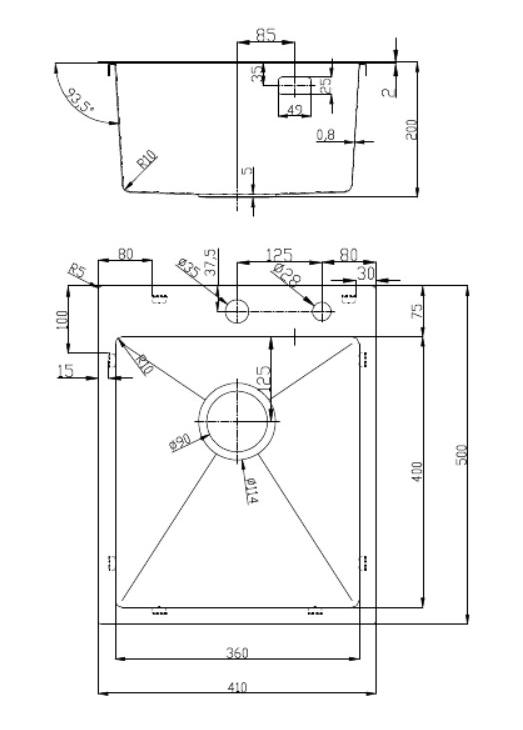 Кухонная мойка D&K нержавеющая сталь сатин (DKS415004), артикул DKS415004