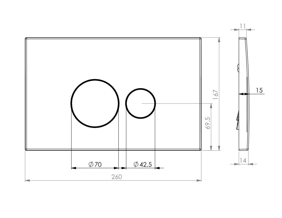 Клавиша смыва DK  матовый хром Venice (DB1029002), артикул DB1029002