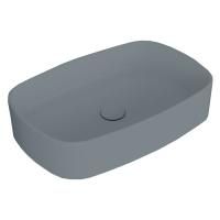 SIMAS FORIU Раковина прямоугольная накладная 60x40x13 см, без отв под смеситель,цвет  cemento matt