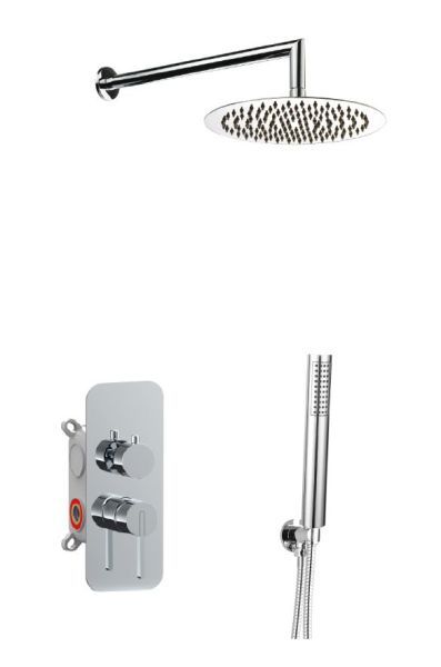 AQG Urban, душевой комплект ER232 на 2 потребителя, с настенным кронштейном, цвет хром