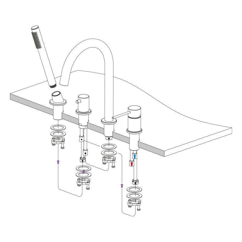 Смеситель для ванны с душем, врезной Timo Saona розовое золото (2320/19Y), артикул 2320/19Y