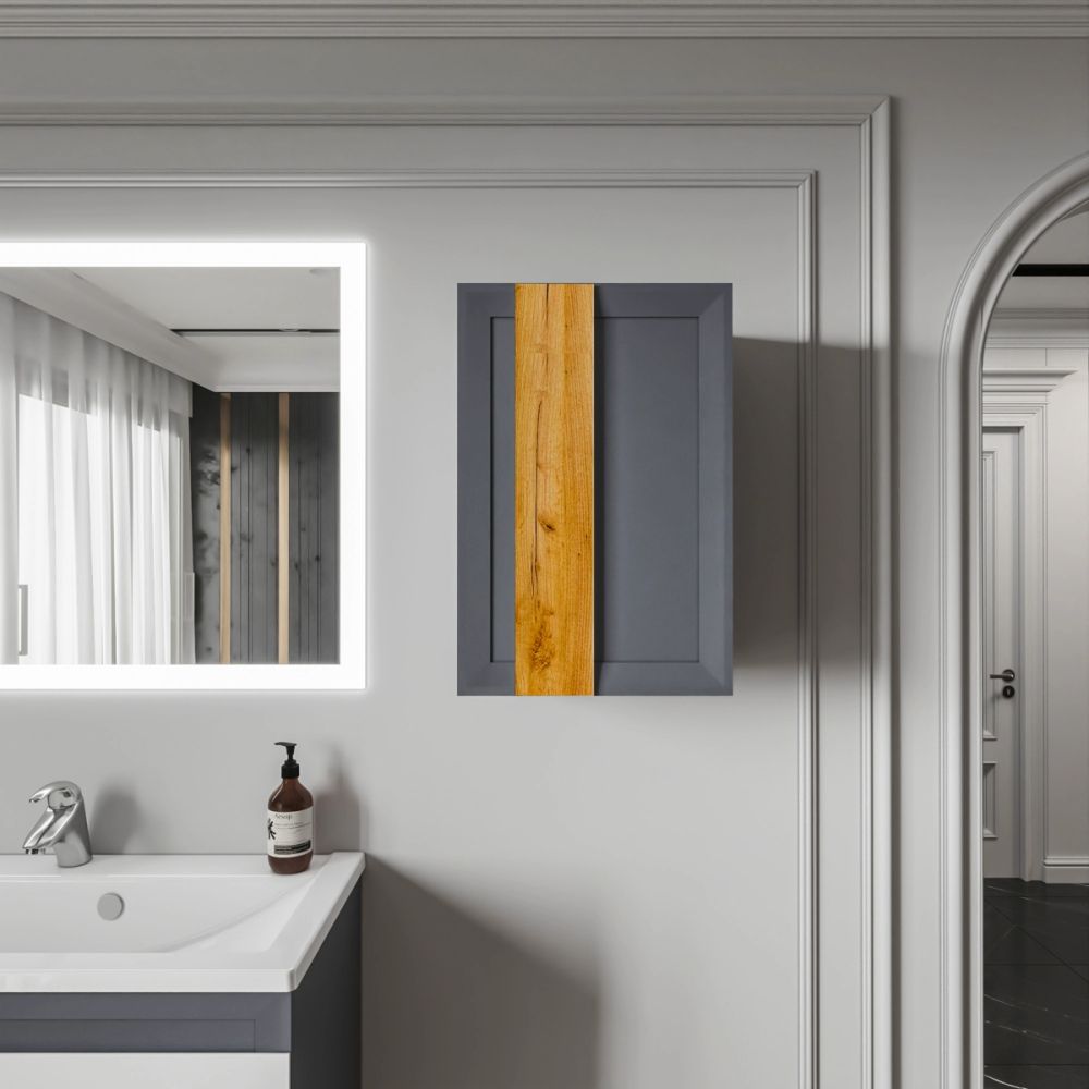 Шкаф навесной Бриклаер БЕРЛИН 60 см, оникс серый