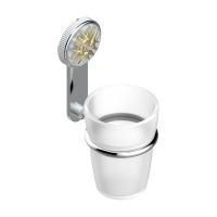 THG HIRONDELLES GOLD STAMPED Стакан стеклянный, настенный, цвет хром