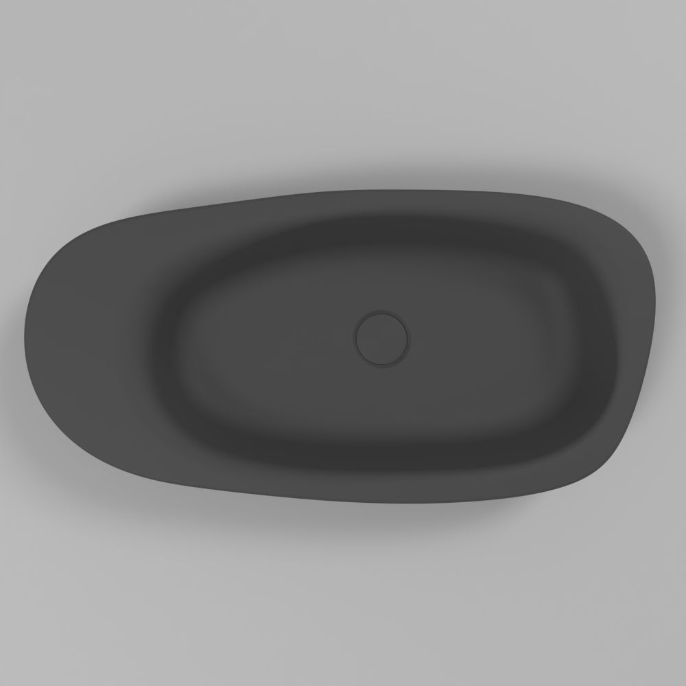 Умывальник WHITECROSS Moonstone F 70x35 (черный мат) иск. камень