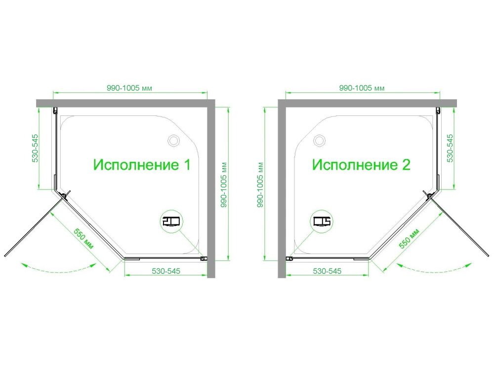 Душевой уголок Royal Bath RB 100TR-T-CH  100х100х200 (прозрачное), артикул RB100TR-T-CH