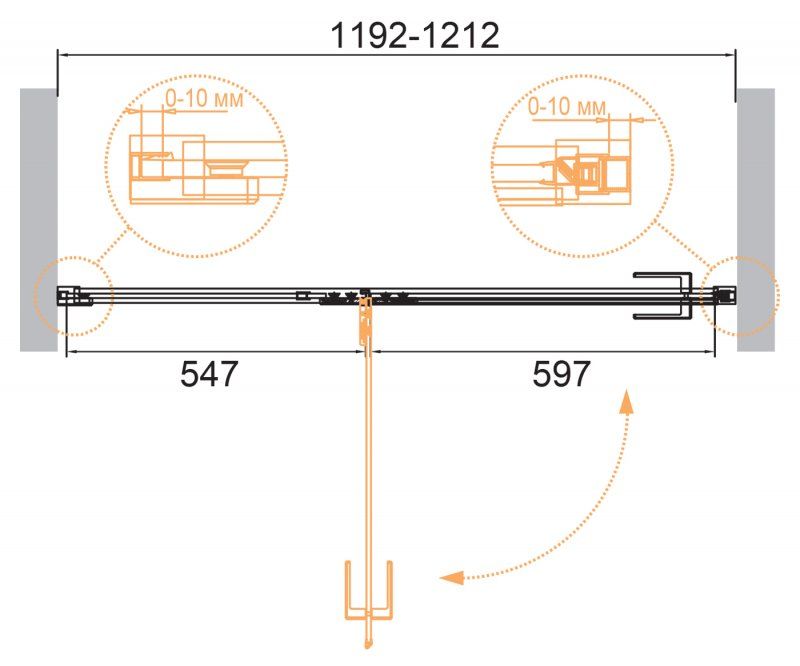 ДУШЕВАЯ ДВЕРЬ В НИШУ CEZARES BELLAGIO-B-12 BELLAGIO-B-12-100-C-BORO Cezares