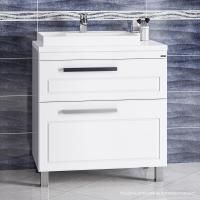 Тумба под раковину Санта Нептун Нептун-80" 2ящ. напольная  (Ум. Юпитер 800*500 левый литой мрамор)